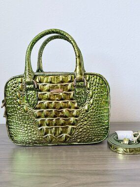 BRAHMIN Mara Small Satchel Crossbody Bag - Cacti Green Melbourne